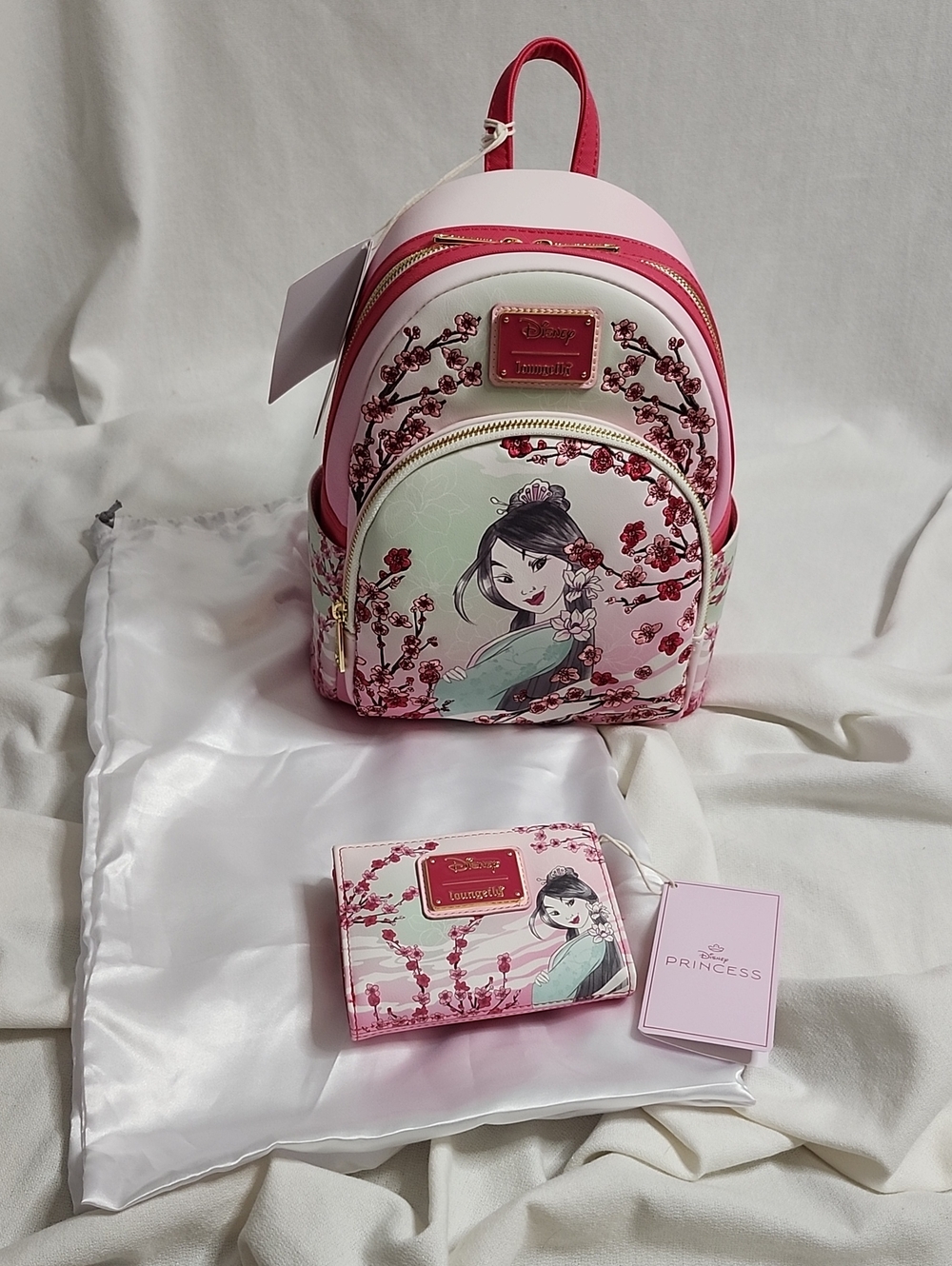 Disney Loungefly Mulan Cherry Blossom Mini Backpack Set